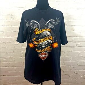 Vintage Harley Davidson XL “Live Free” T-Shirt Made in 2005. 20 years old!